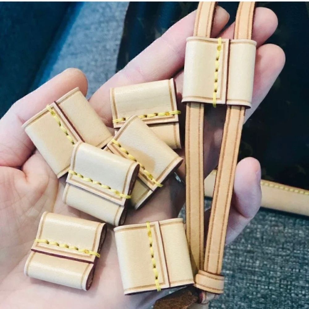 Leather string slide string keeper GENIUNE VACHECTTA LEATHER